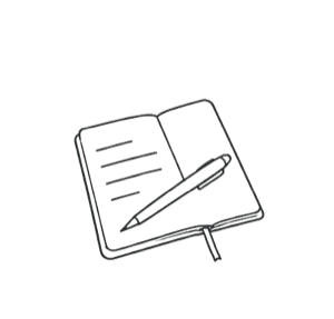 Notebook and pen